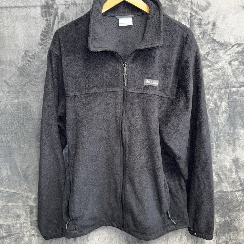 Columbia Sportswear Company Black Full Zip Fleece Jacket Men's L 077